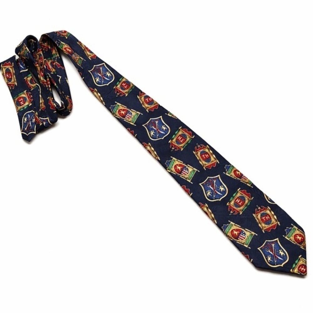 Vintage Tommy Hilfiger Crest Tie Mens Preppy Ivy League Old Money Classic